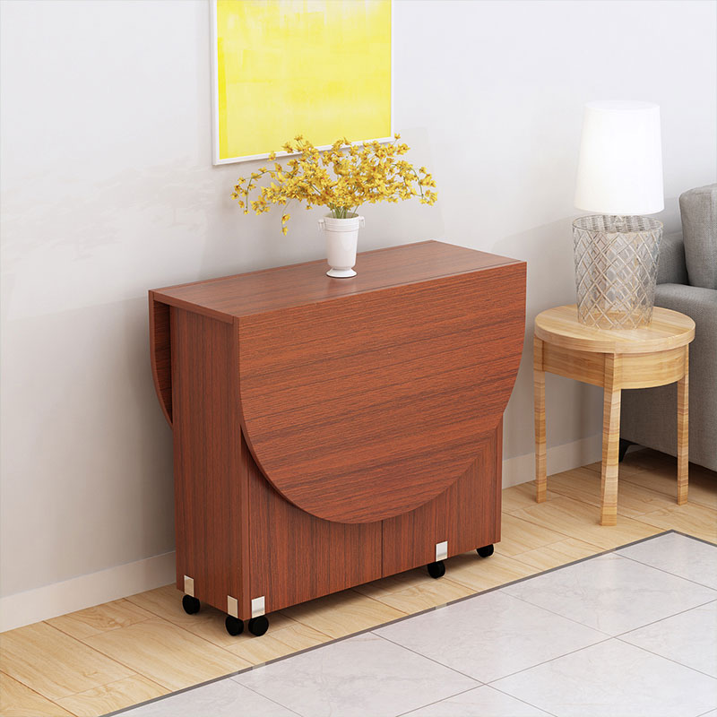 Mid-Century Modern Dining Table Wood Drop-Leaf Home Use Dining Table