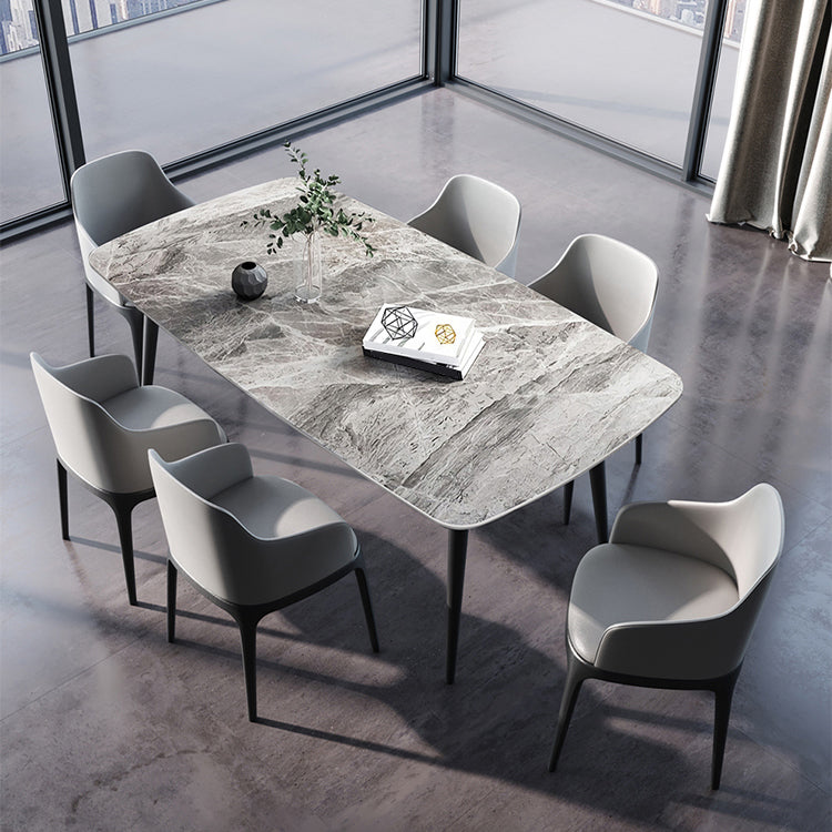 Rectangle Modern Dining Table Four-Color Fixed Table with Sintered Stone
