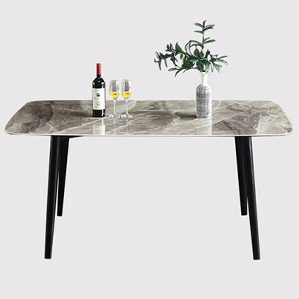 Rectangle Modern Dining Table Four-Color Fixed Table with Sintered Stone