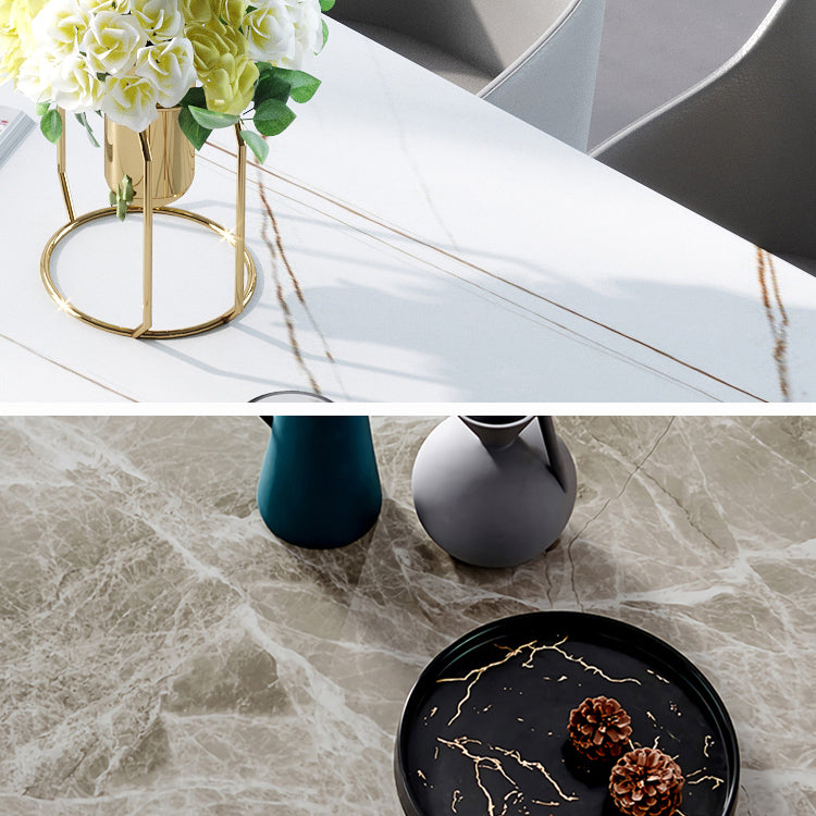 Rectangle Modern Dining Table Four-Color Fixed Table with Sintered Stone