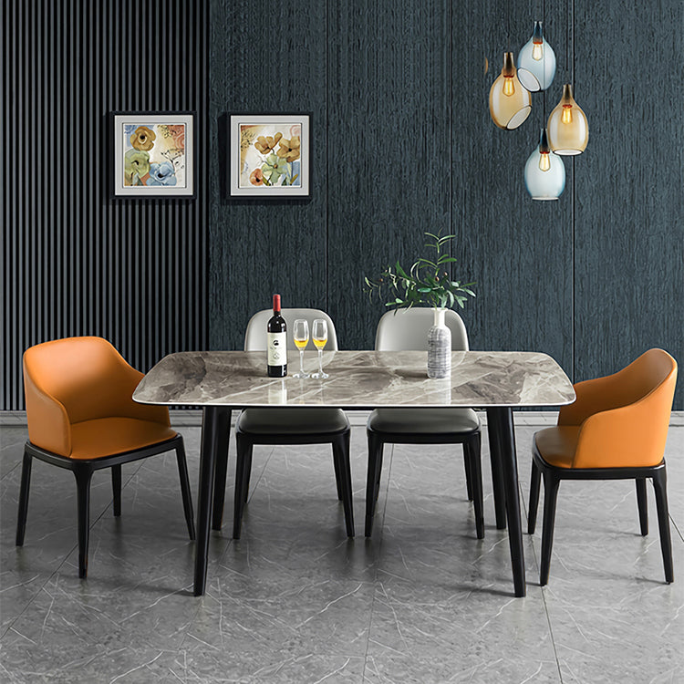 Rectangle Modern Dining Table Four-Color Fixed Table with Sintered Stone