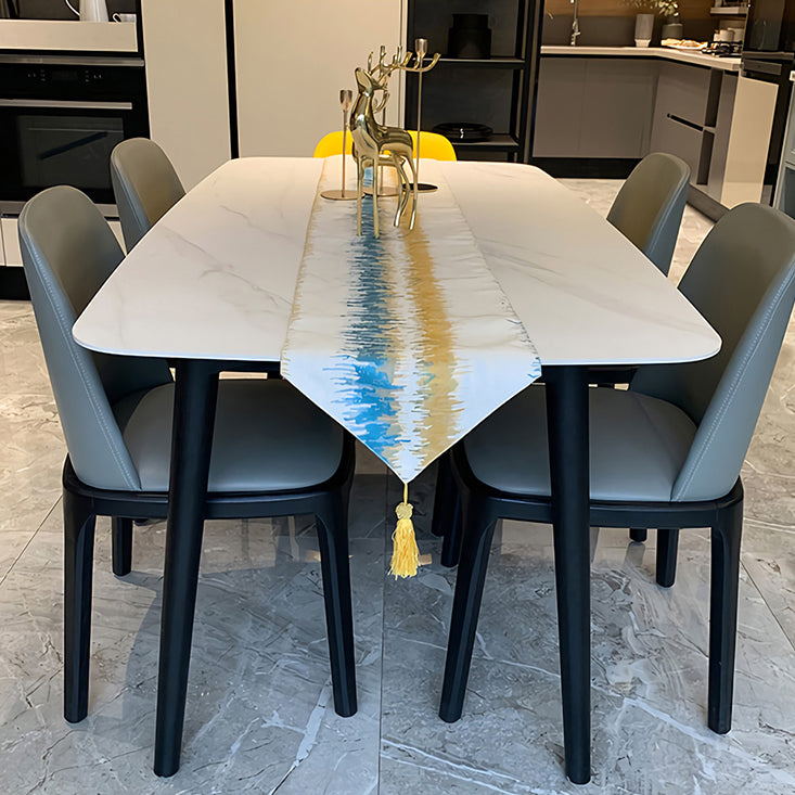 Rectangle Modern Dining Table Four-Color Fixed Table with Sintered Stone