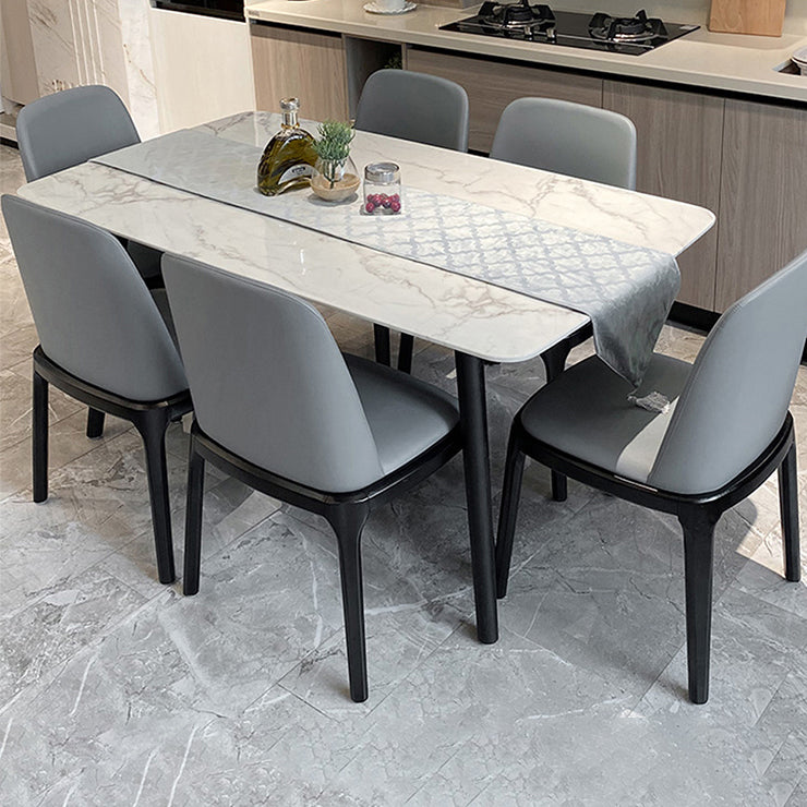 Rectangle Modern Dining Table Four-Color Fixed Table with Sintered Stone