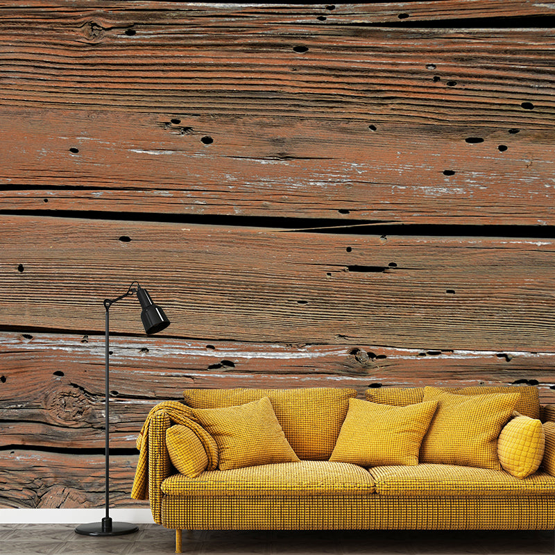 Wood Grain Wall Mural Stain Resistant Wall Covering for Living Room Bedroom