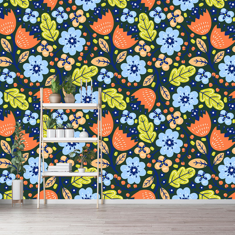 Botanical Illustration Removable Wall Mural for Sleeping Room Home Decor