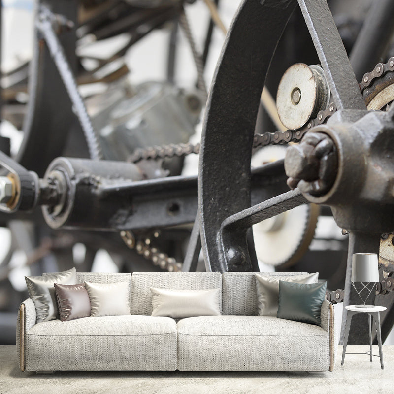 Industrial Metal Mildew Resistant Mural Wallpaper Decorative Wall Art for Decoration