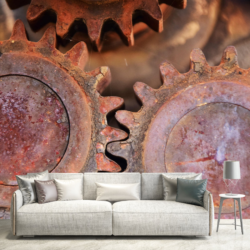 Mildew Resistant Industrial Metal Mural Wallpaper Decorative Wall Art for Decoration