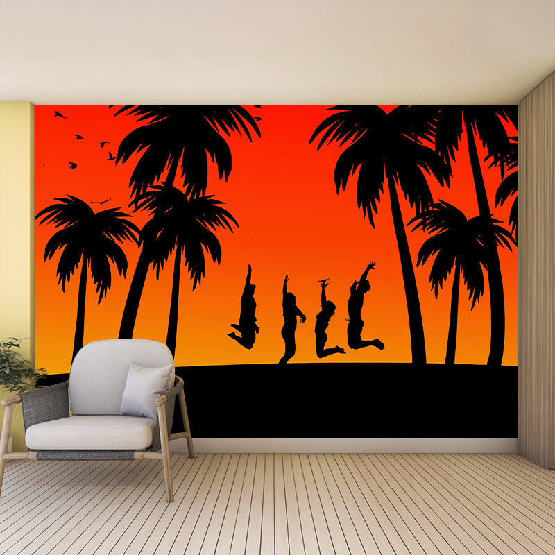 Tropical Plant Mural Mildew Resistant Wallpaper Wall Art for Decoration