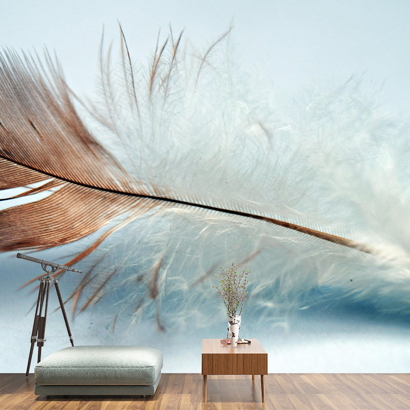 Mildew Resistant Bird Feather Mural Wallpaper Decorative Wall Art for Living Room