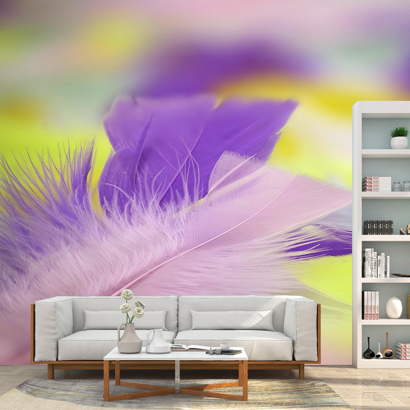 Mildew Resistant Bird Feather Mural Wallpaper Decorative Wall Art for Backsplash