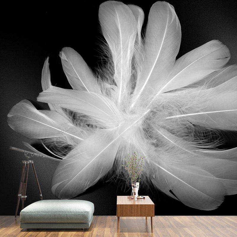 Mildew Resistant Bird Feather Mural Wallpaper Decorative Wall Art for Room
