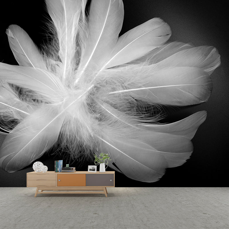 Mildew Resistant Bird Feather Mural Wallpaper Decorative Wall Art for Room