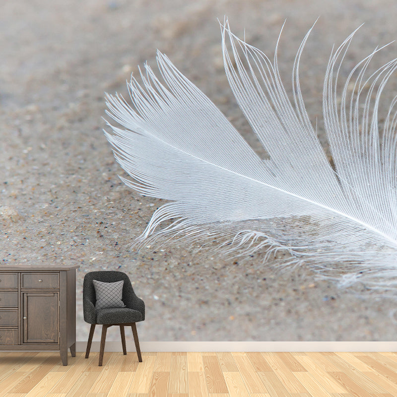 Bird Feather Mildew Resistant Mural Wallpaper Decorative Wall Art for Home Decor
