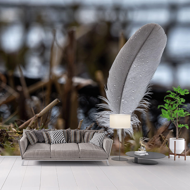 Mildew Resistant Bird Feather Mural Wallpaper Decorative Wall Art for Decoration