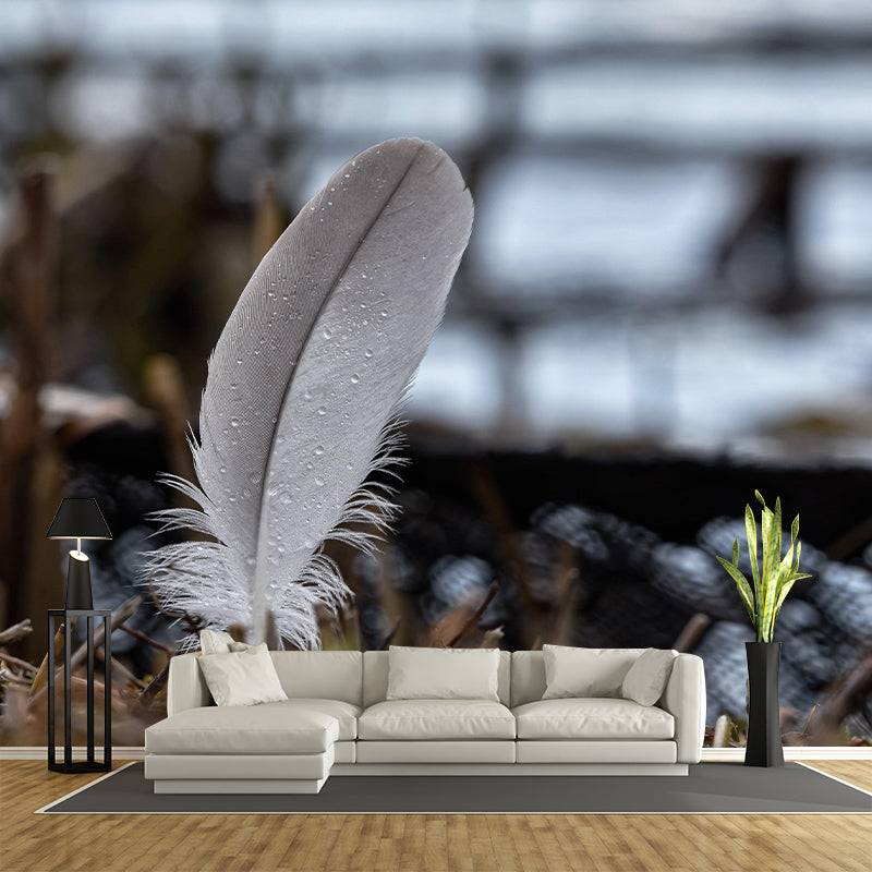 Mildew Resistant Bird Feather Mural Wallpaper Decorative Wall Art for Decoration