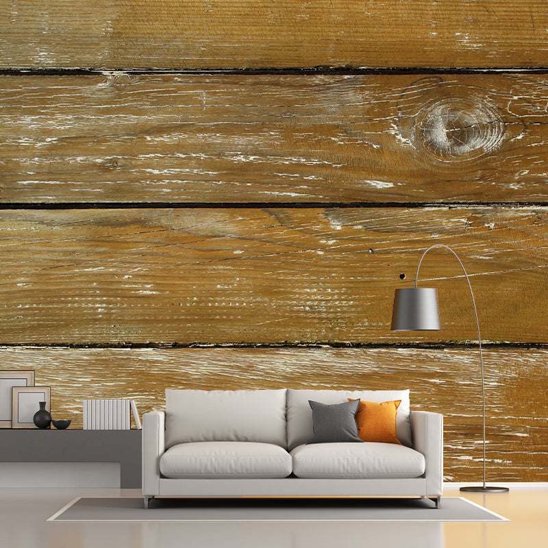 Wooden Photo Removable Mural Wallpaper Moisture Resistant for Guest Room