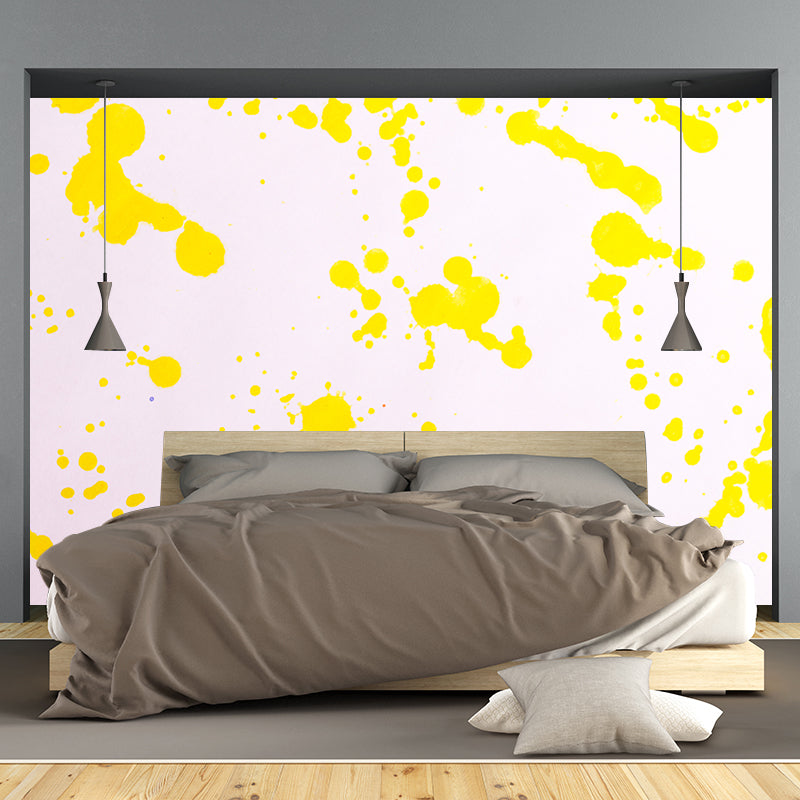 Modern Style Watercolor Abstract Mural Stain-Resistant Wall Decor for Guest Room