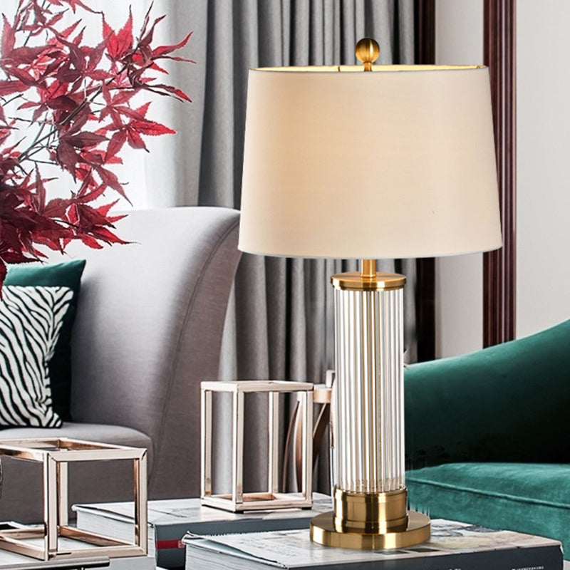 1 tête de colonne de colonne lampe modernisme Crimd Crystal Light Light en blanc pour l'étude