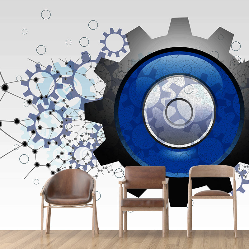 Industrial Style Gearwheel Mural for Living Room Bedroom, Removable, Customized Size
