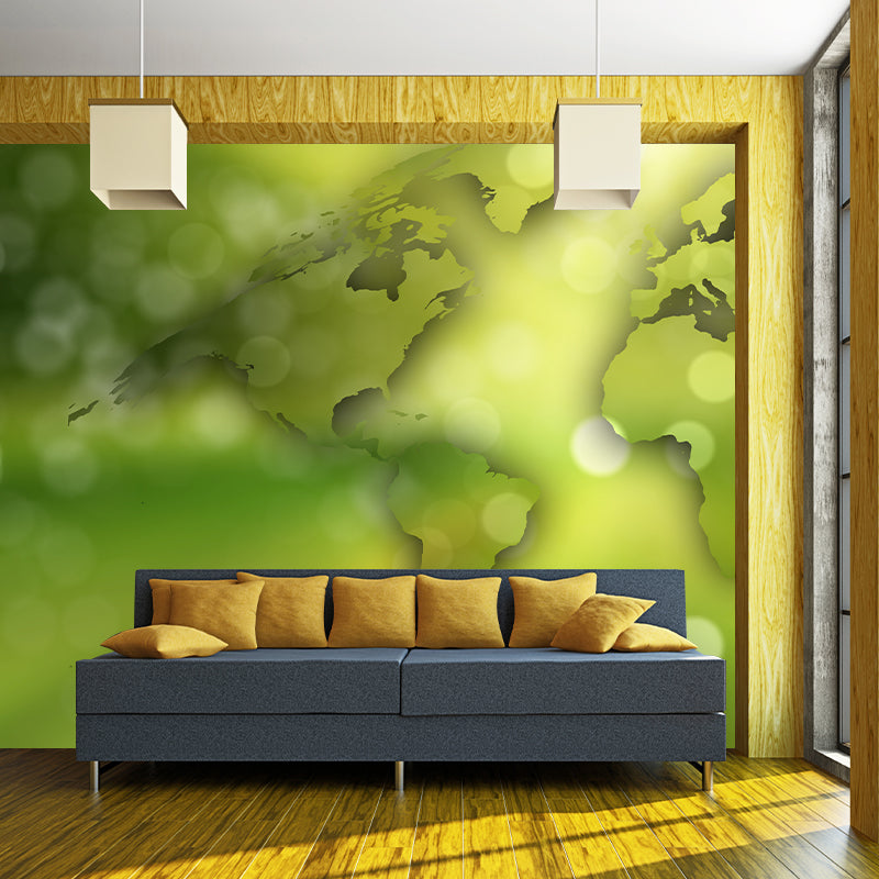 World Map Contemporary Wall Art Waterproofing Mural Wallpaper for Living Room