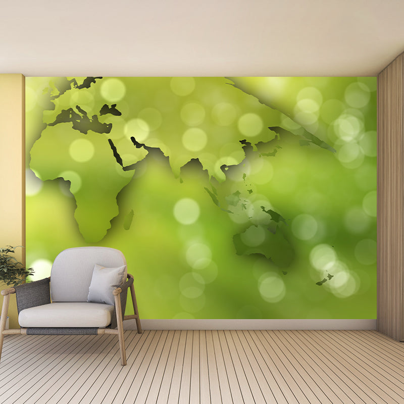 World Map Contemporary Wall Art Waterproofing Mural Wallpaper for Living Room