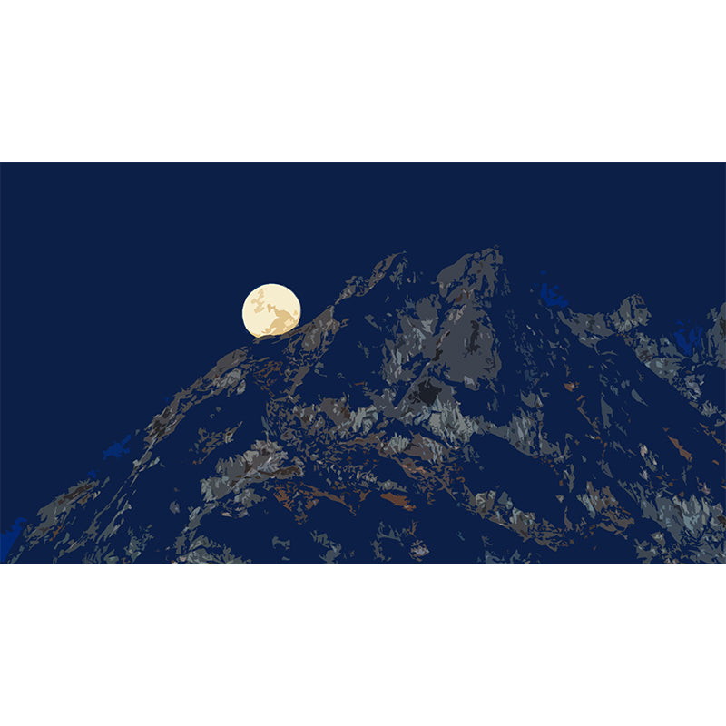 Mountain Illustration Mural Moisture Resistant Wall Decor for House Interior