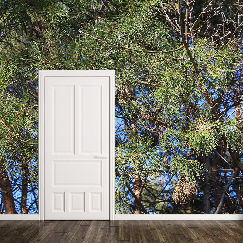 Pine Forest Wall Murals Moisture Resistant Wall Decor for Sleeping Room
