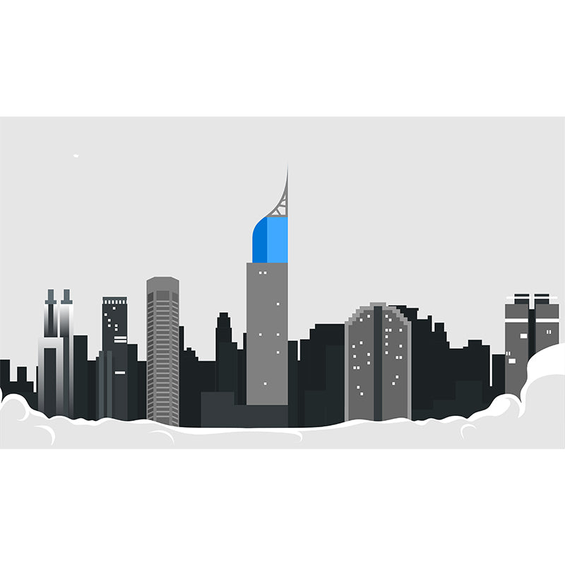 Building Illustration Mural Personalized Size Wall Covering for Meeting Room