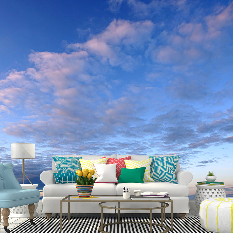 Cloudscape Wallpaper Mural Simple Style Sitting Room Mural for Wall Decor
