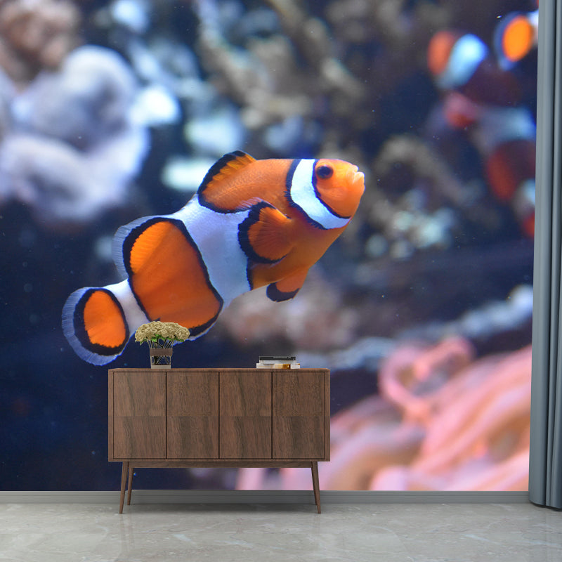 Seabed Mural Wallpaper Tropical Beach Style Mildew Resistant for Decoration