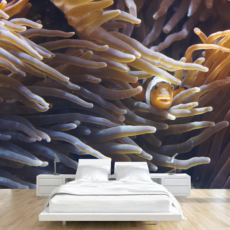 Seabed Mural Wallpaper Tropical Beach Style Mildew Resistant for Decoration