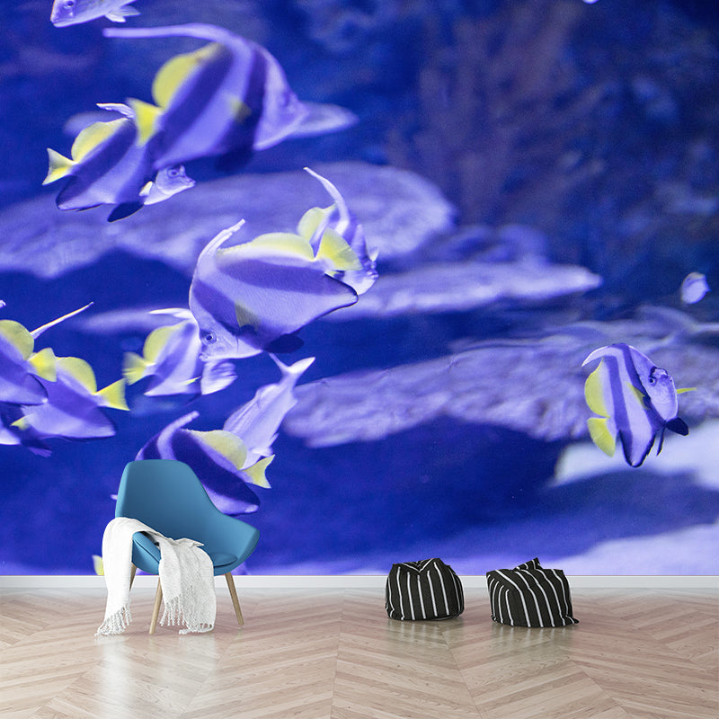 Tropical Beach Seabed Mural Wallpaper Mildew Resistant for Bedroom