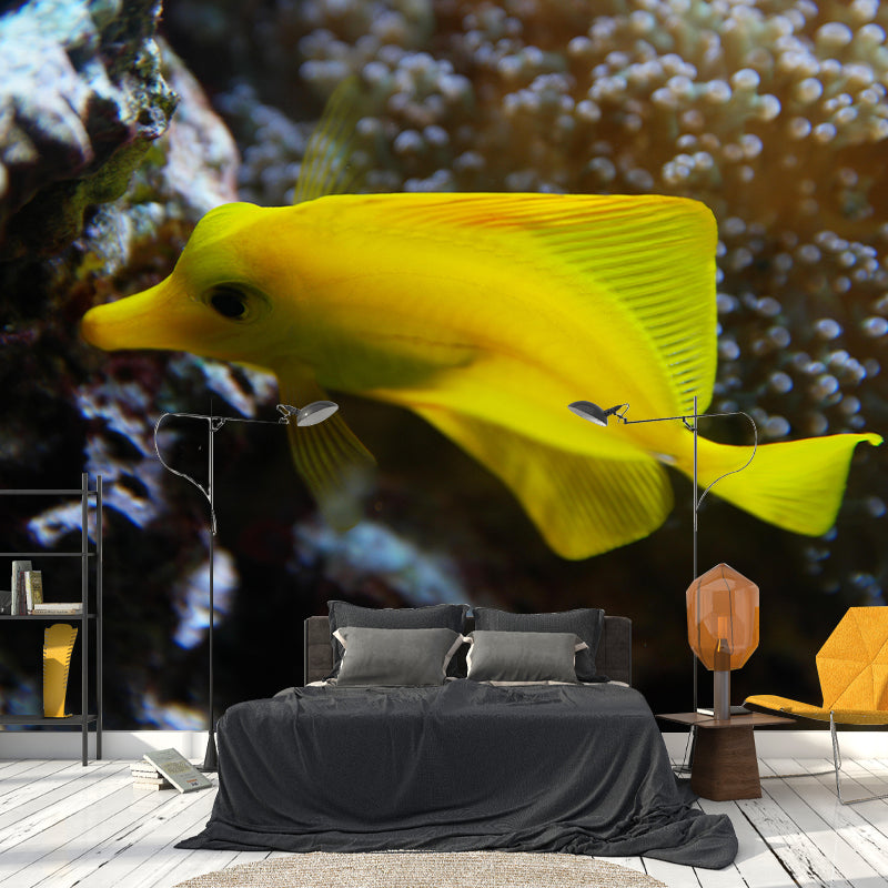Seabed Wall Mural Wallpaper Tropical Beach Style Mildew Resistant for Bathroom
