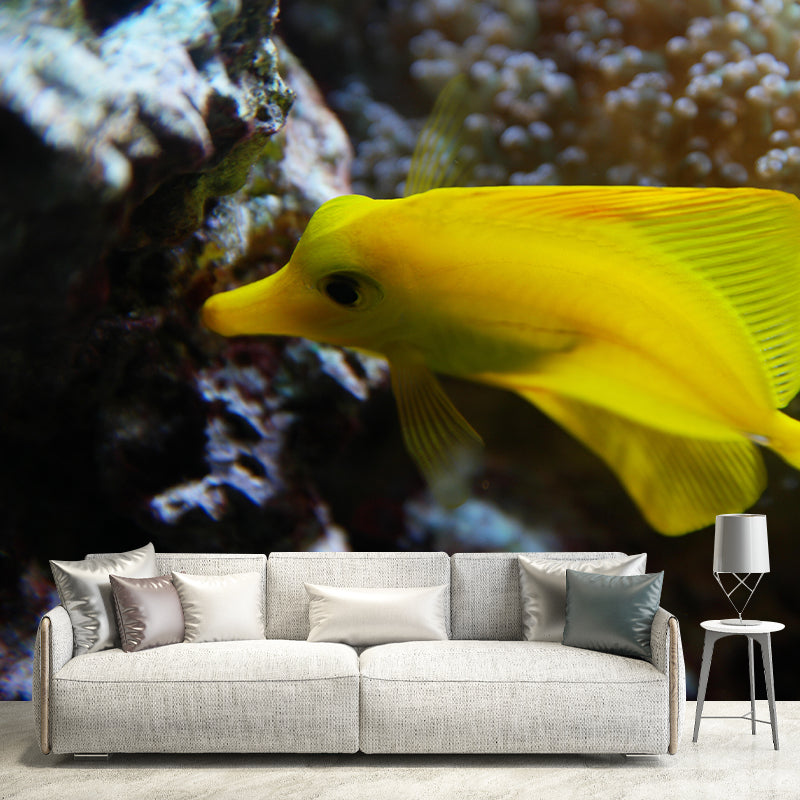 Seabed Wall Mural Wallpaper Tropical Beach Style Mildew Resistant for Bathroom