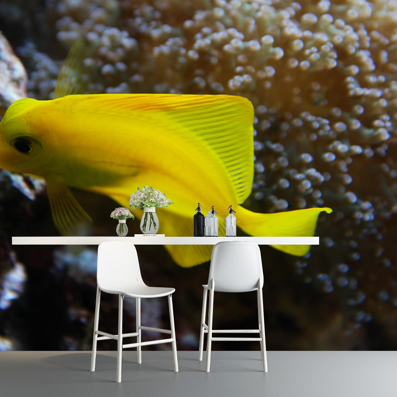 Seabed Wall Mural Wallpaper Tropical Beach Style Mildew Resistant for Bathroom