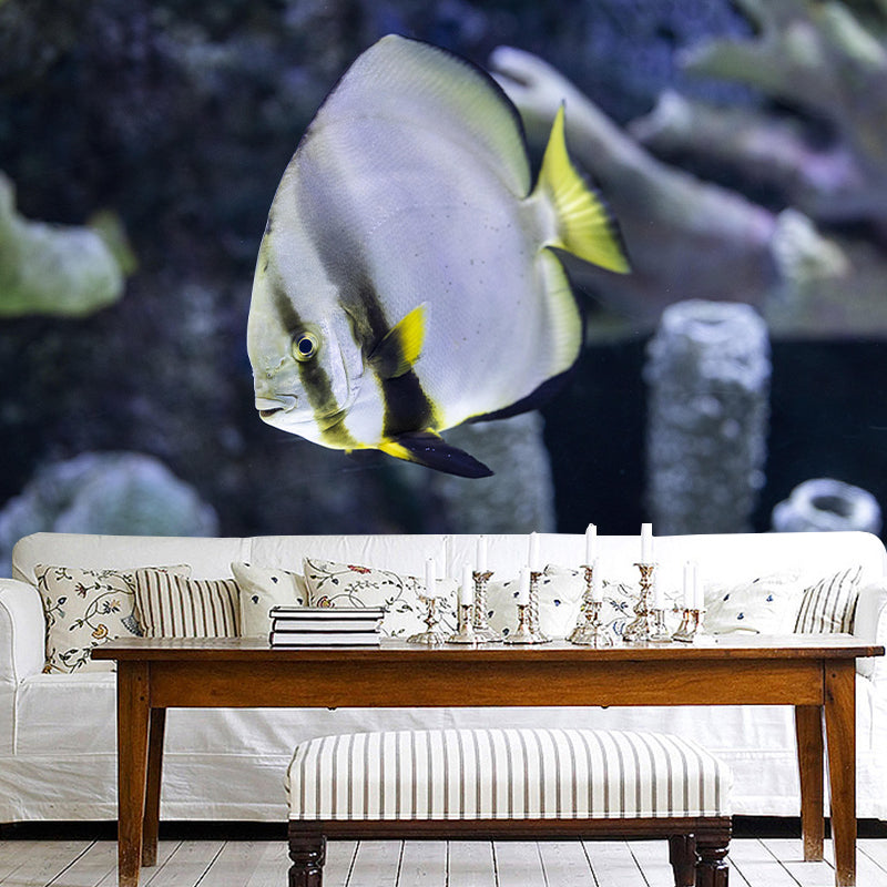 Seabed Wall Mural Wallpaper Tropical Beach Style Mildew Resistant for Bathroom