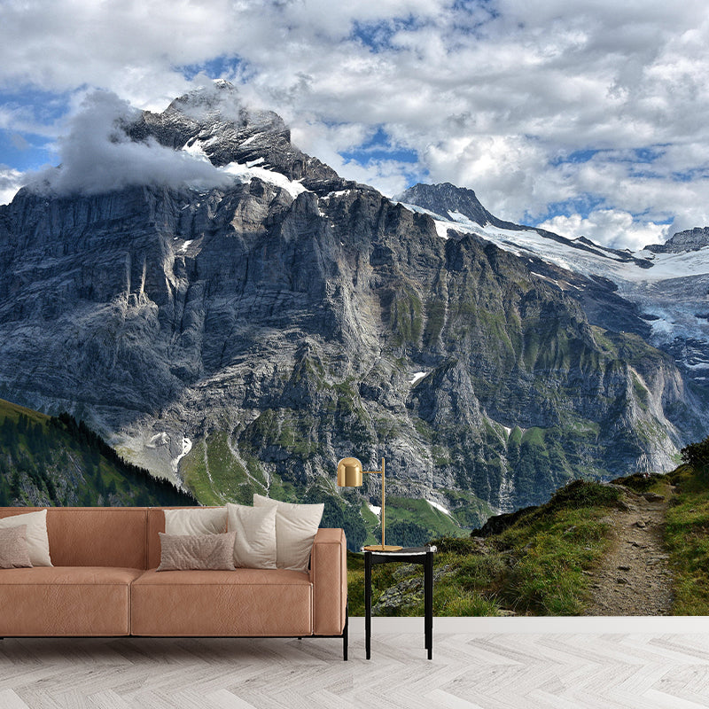 Tall Mountain Mural Wallpaper Modern Style Mildew Resistant Office Wall Mural