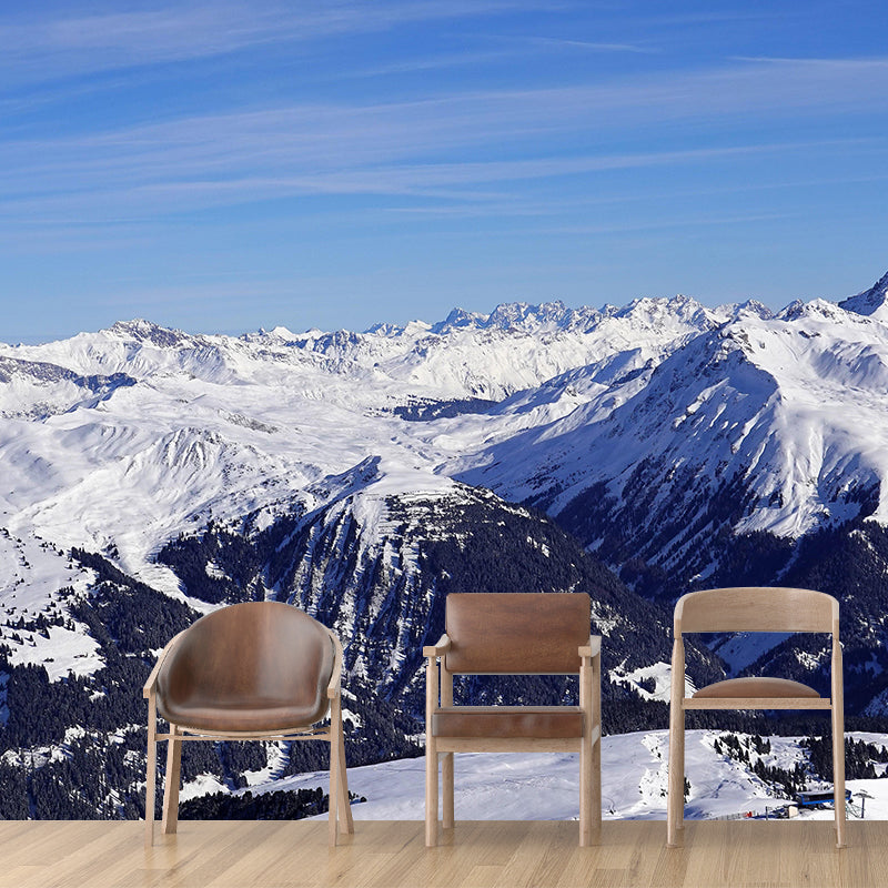 Tall Mountain Mural Wallpaper Modern Style Mildew Resistant Office Wall Mural