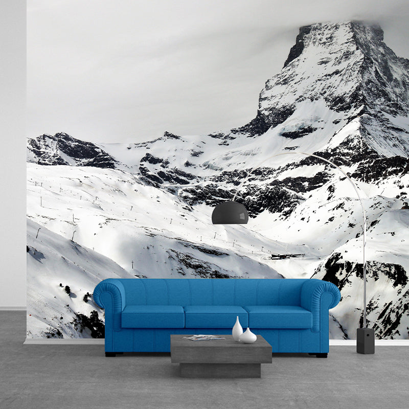 Mountain Wall Mural Wallpaper Modern Style Mildew Resistant Wall Mural for Home