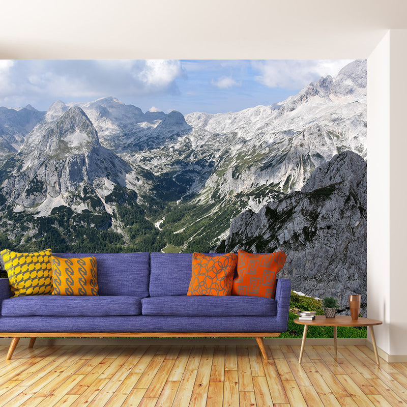 Mountain Wall Mural Wallpaper Modern Style Mildew Resistant Wall Mural for Home