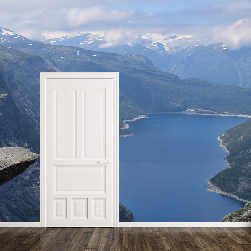 Mountain Wall Mural Wallpaper Modern Style Mildew Resistant Wall Mural for Home