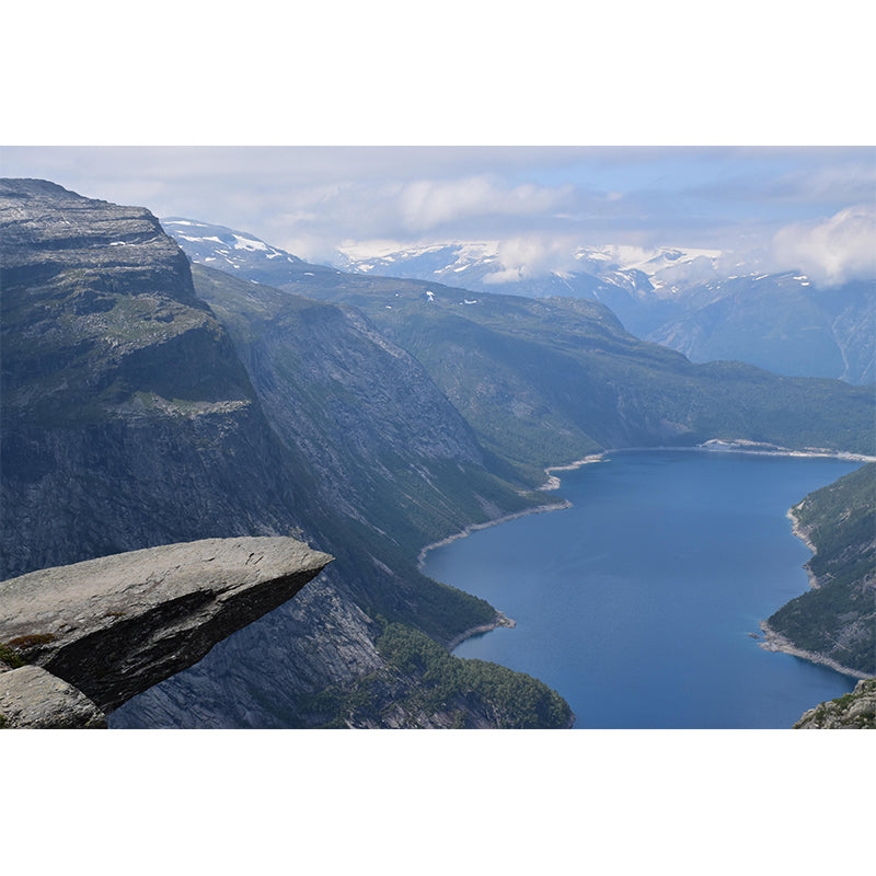 Mountain Wall Mural Wallpaper Modern Style Mildew Resistant Wall Mural for Home