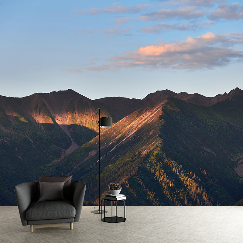 Large Mountain Mural Wallpaper Modern Style Mildew Resistant for Accent Wall