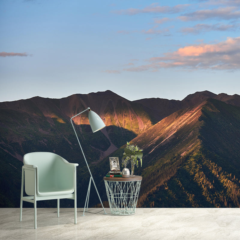 Large Mountain Mural Wallpaper Modern Style Mildew Resistant for Accent Wall
