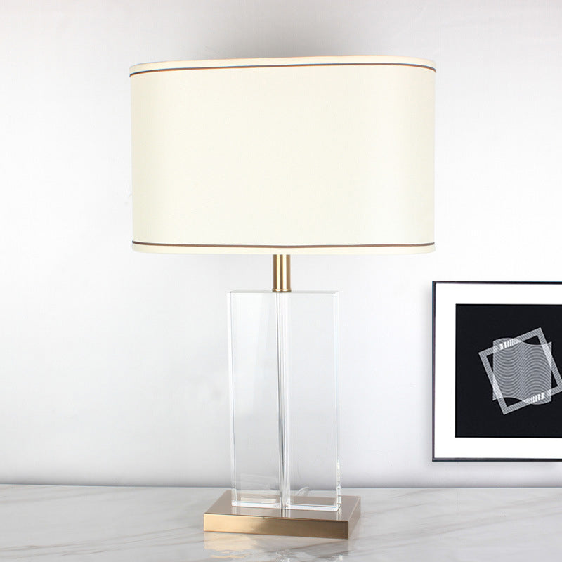 1 Kopf-Rechteck-Aufgabe Lampe zeitgenössische handgeschnittene Kristalllesebuch Licht in Weiß