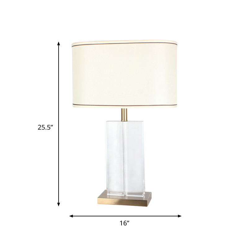 1 Kopf-Rechteck-Aufgabe Lampe zeitgenössische handgeschnittene Kristalllesebuch Licht in Weiß