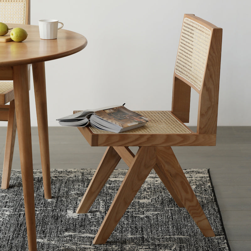 Sillas de comedor de estilo tradicional, silla lateral sin brazos de cocina con patas de madera