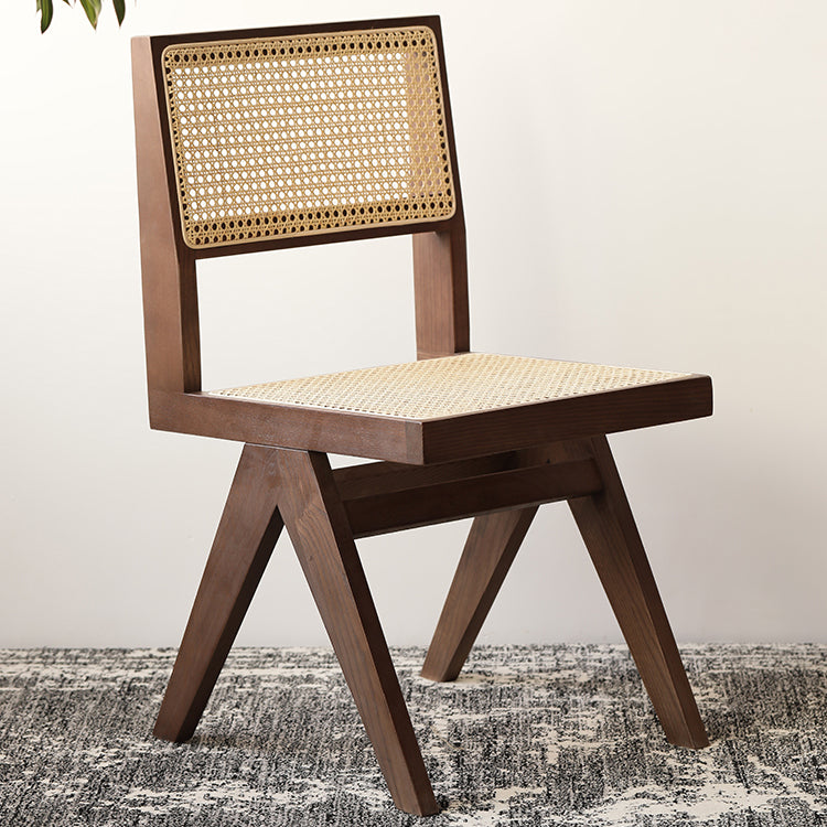 Sillas de comedor de estilo tradicional, silla lateral sin brazos de cocina con patas de madera