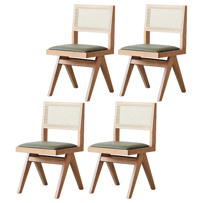 Sillas de comedor de estilo tradicional, silla lateral sin brazos de cocina con patas de madera