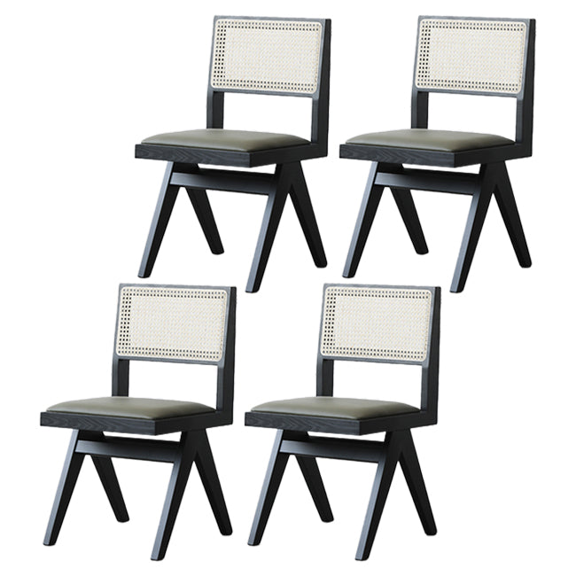 Sillas de comedor de estilo tradicional, silla lateral sin brazos de cocina con patas de madera